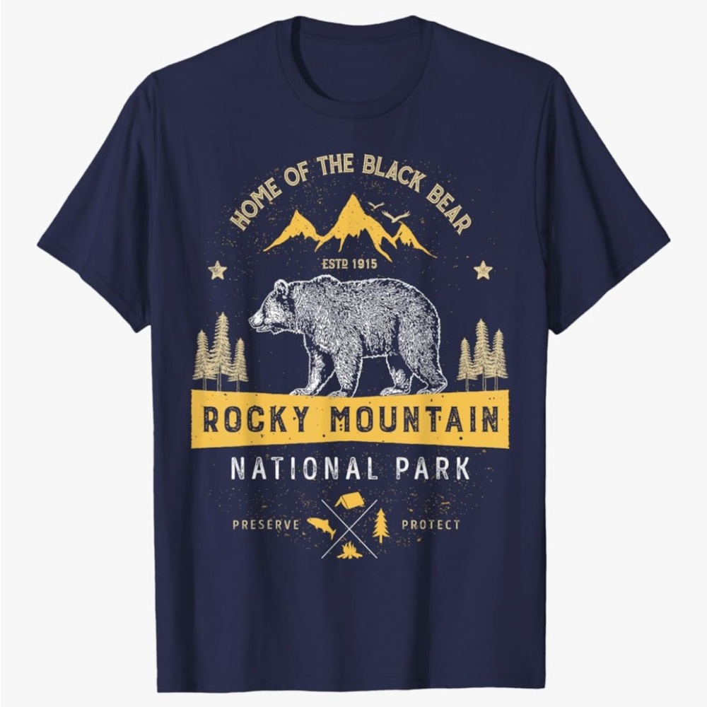 Rocky Mountain National Park T Shirt Vintage Colorado Bear T-Shirt